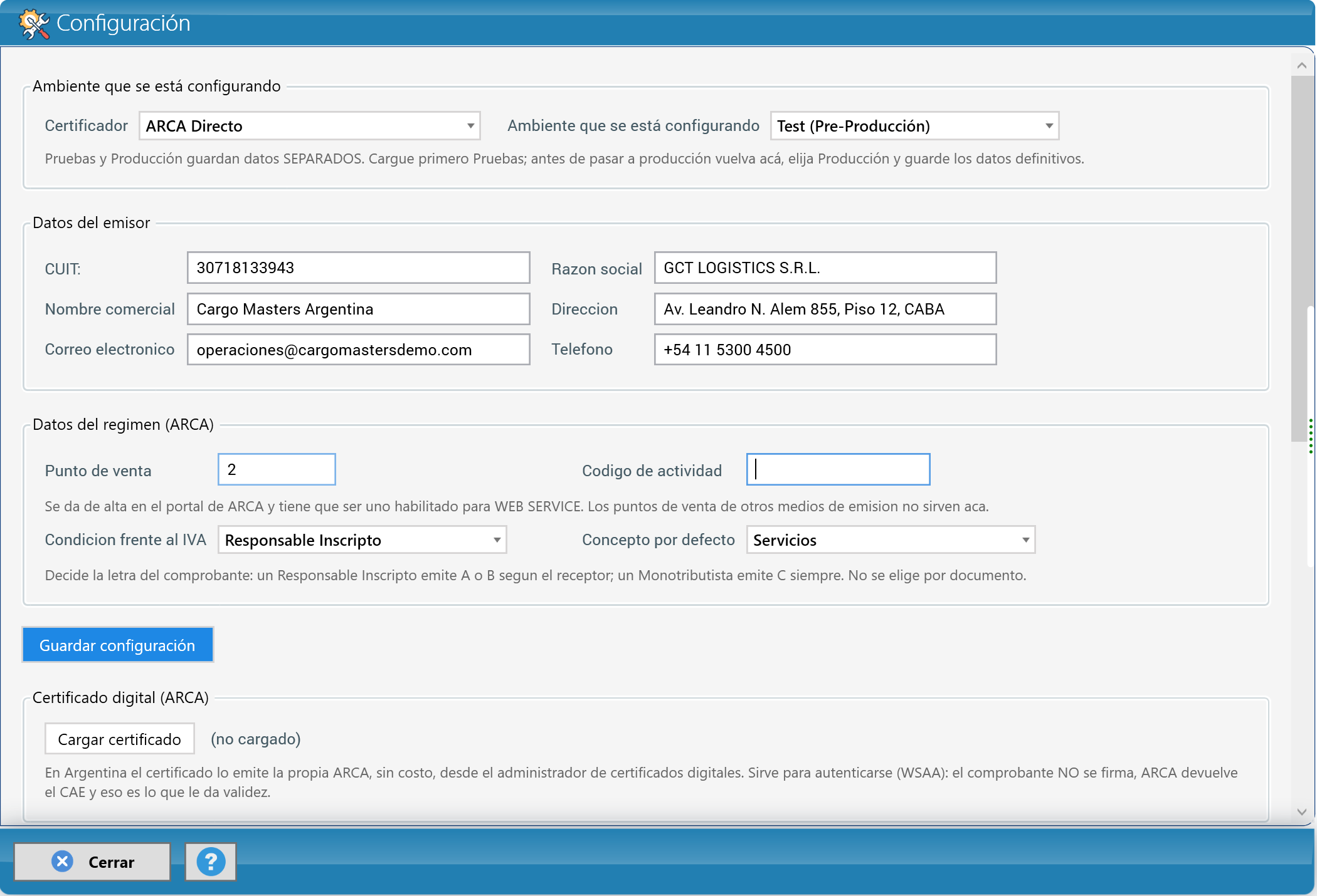 Configuración de Argentina