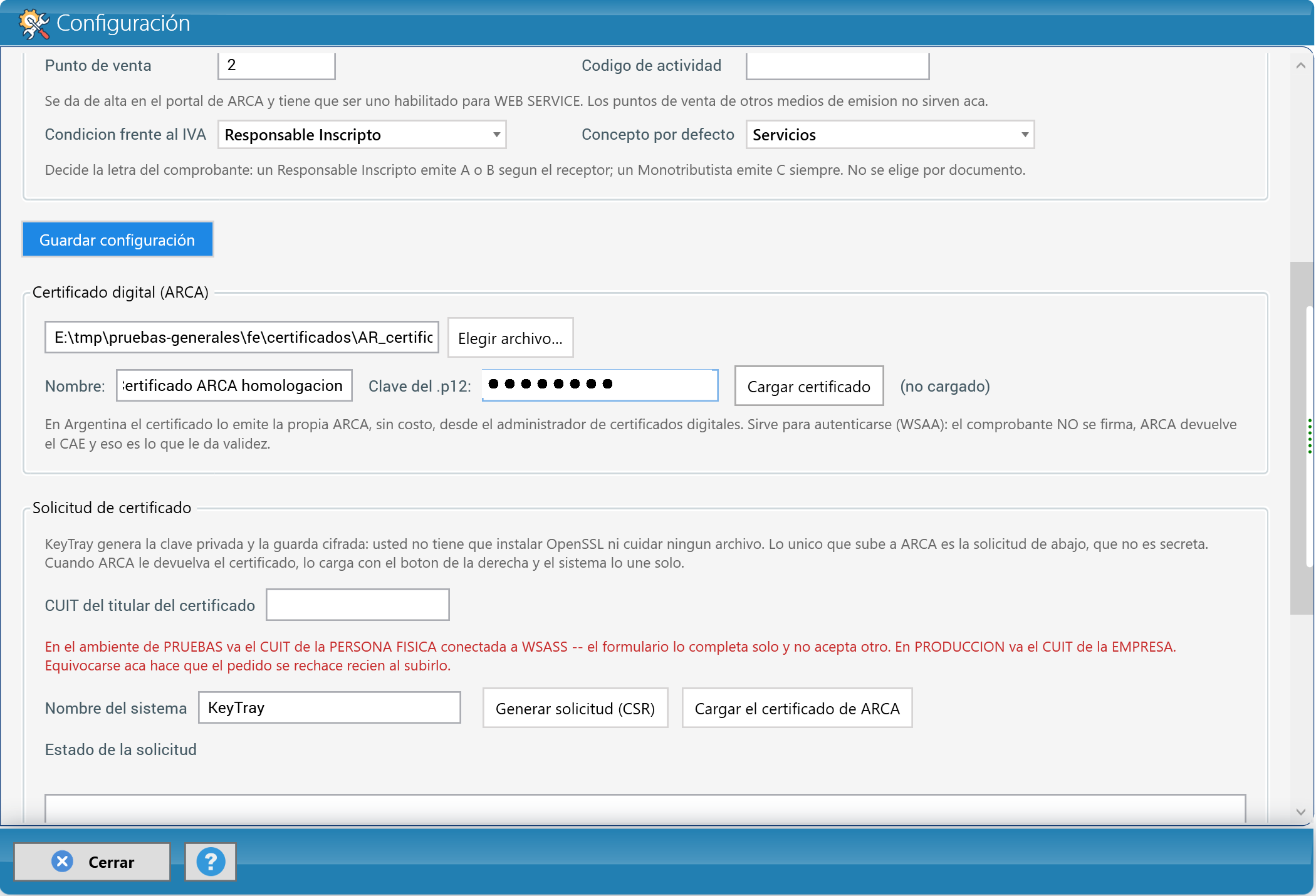 Certificado cargado