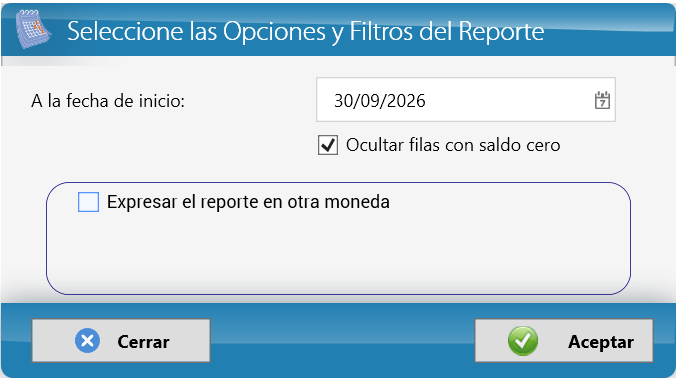 Opciones del plan contable
