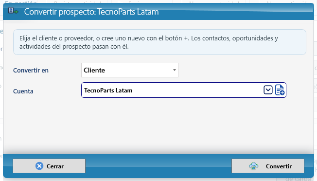Convertir el prospecto