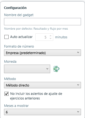 La configuración de un gadget