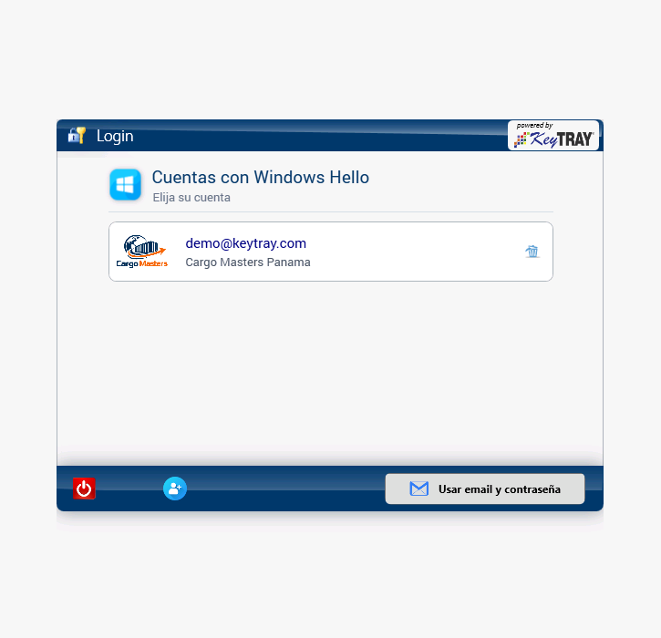 Una tarjeta: la cuenta y el logo de su compañía
