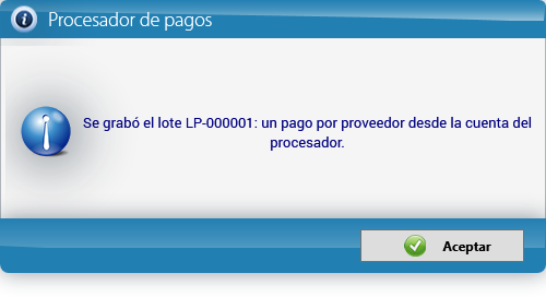 El aviso del lote grabado