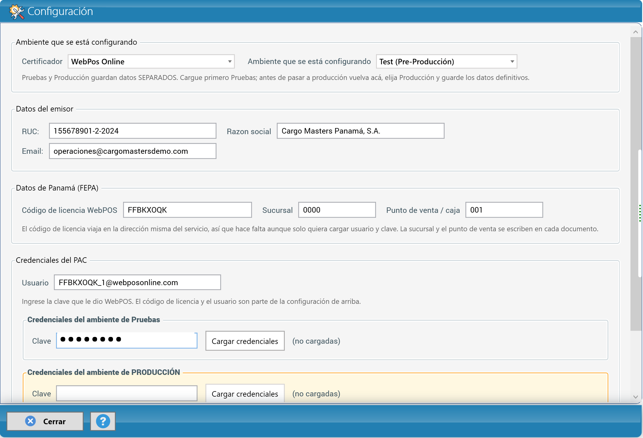 Configuración de Panamá