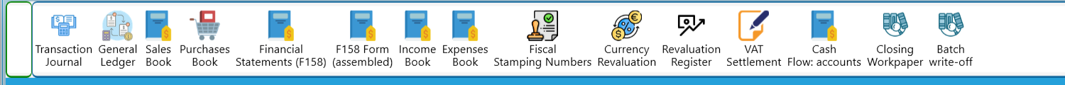 Accounting Explorer toolbar (Cargo Masters Paraguay)