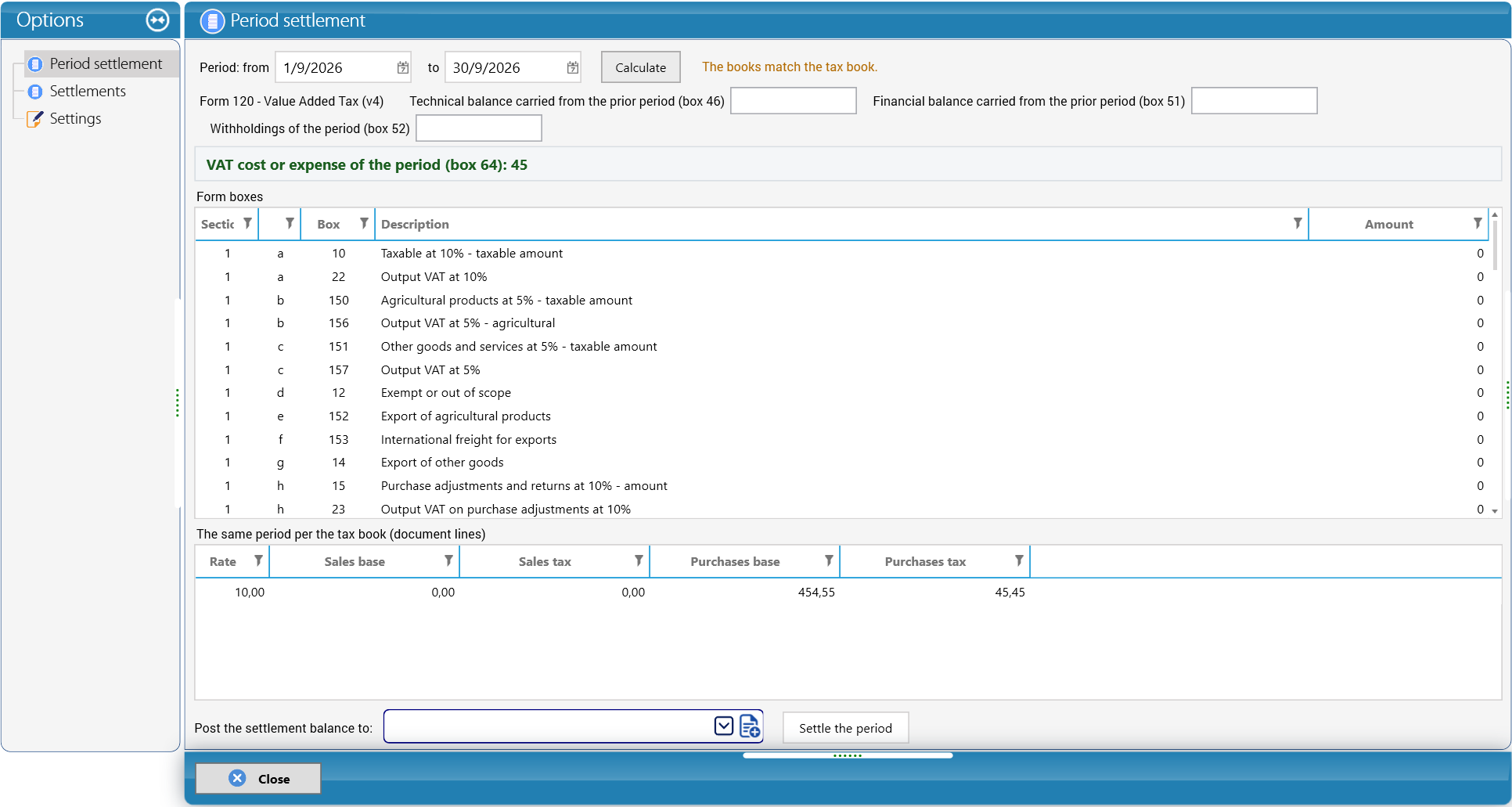 VAT settlement with Form 120 for September 2026 (Cargo Masters Paraguay)