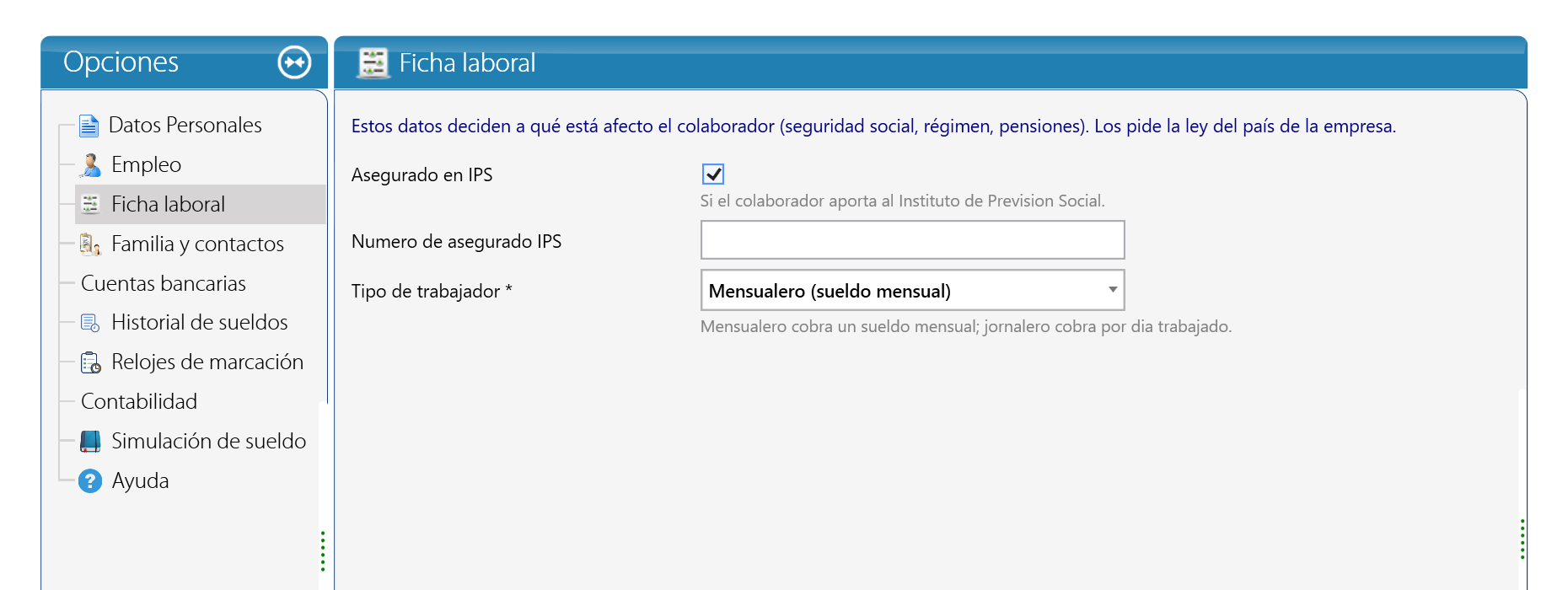 Ficha laboral