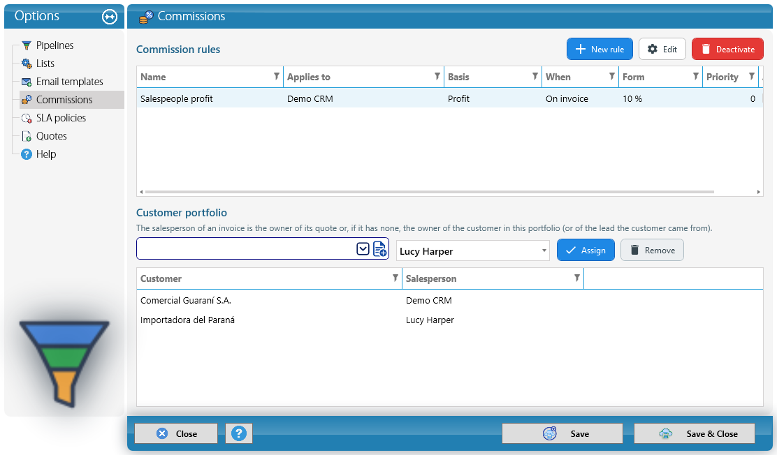 Rules and customer portfolio