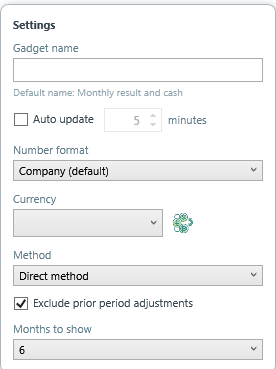 A gadget's settings