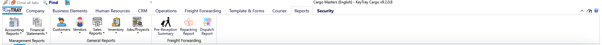 The Monthly income statement and Monthly cash flow buttons on the Reports ribbon
