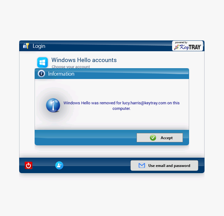 Windows Hello removed