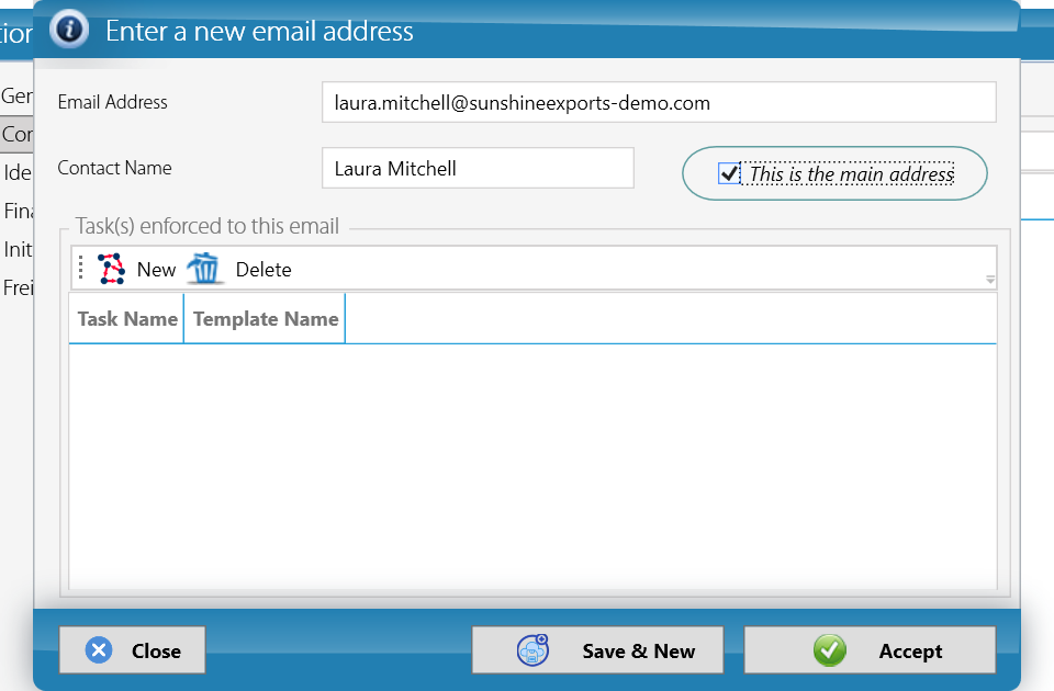 Adding a contact email