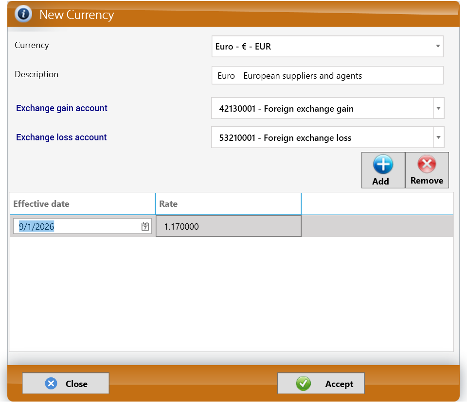 Creating the EUR currency