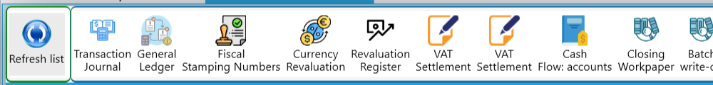 The Accounting Explorer ribbon