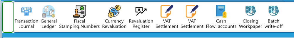 Accounting Explorer toolbar