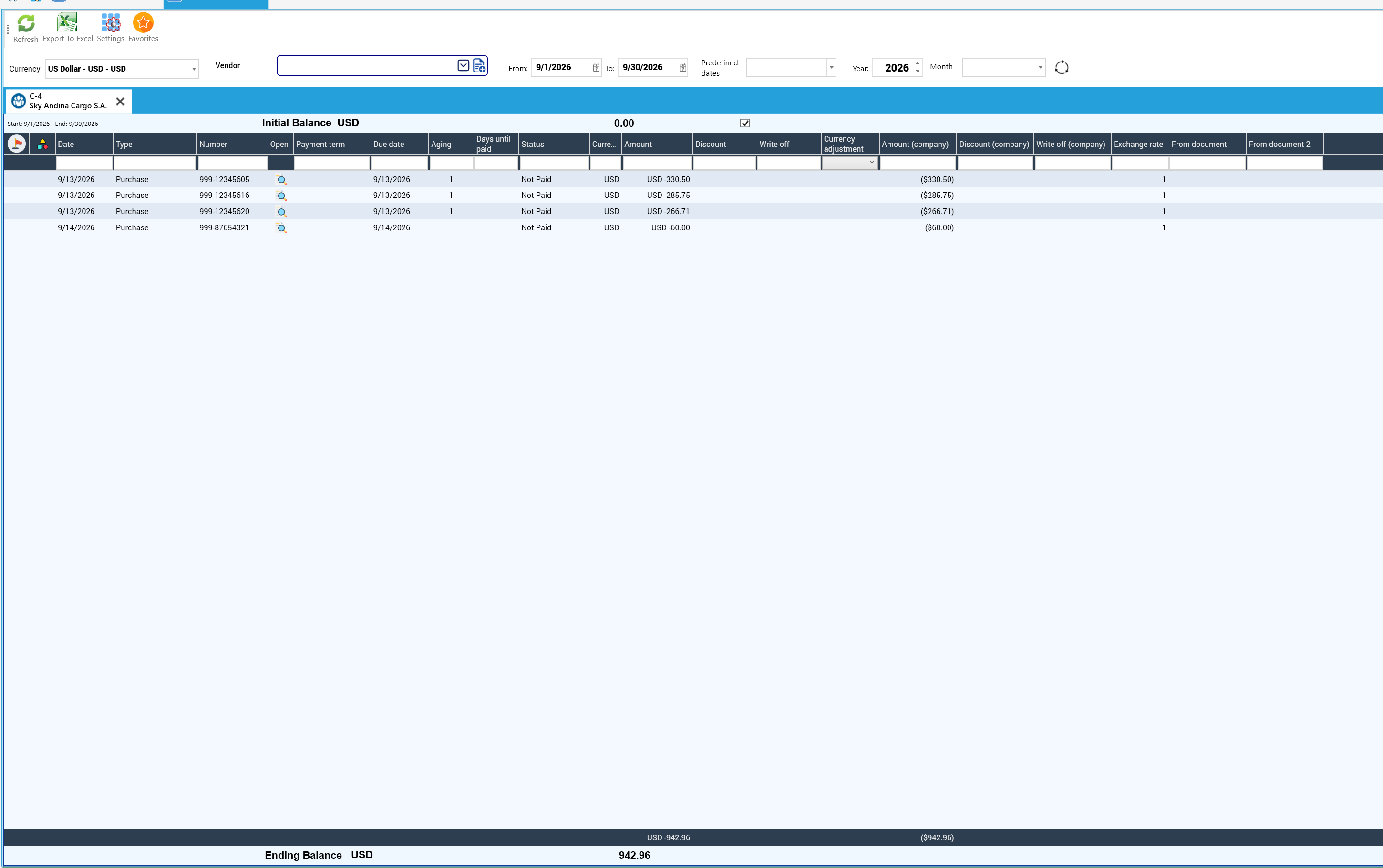 Vendor Register