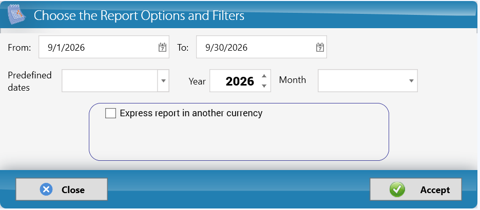 Report options