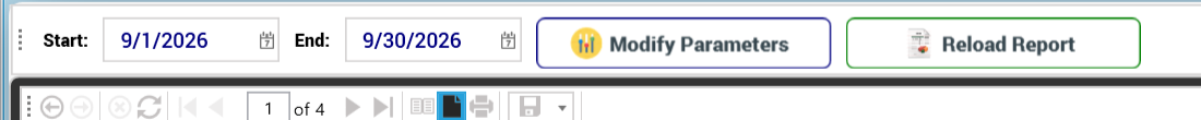 Report viewer toolbar