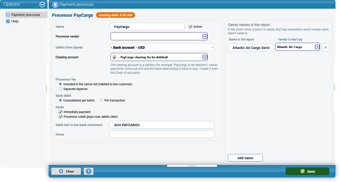 The PayCargo profile