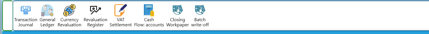 Accounting Explorer toolbar in Cargo Masters Uruguay