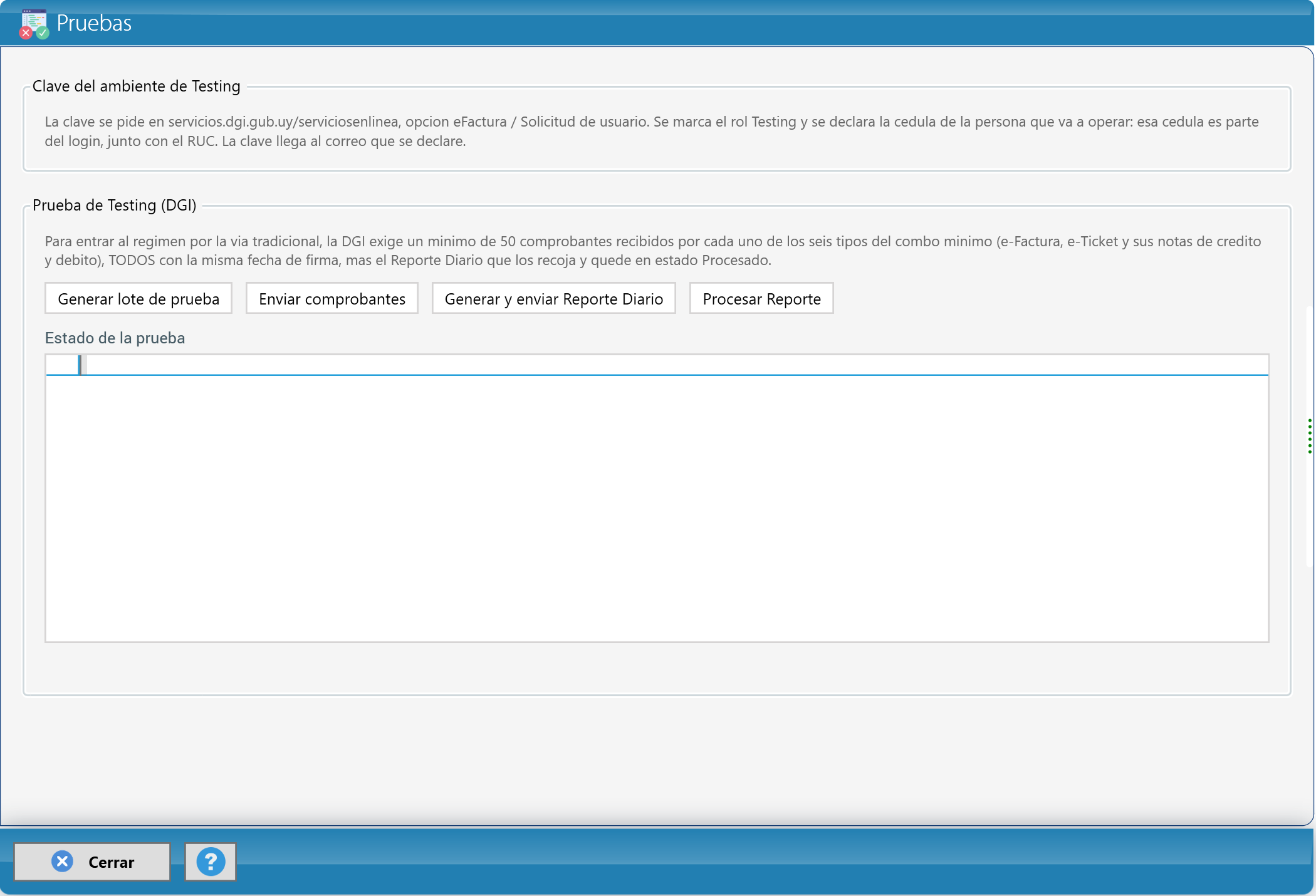 Pruebas: Testing de la DGI