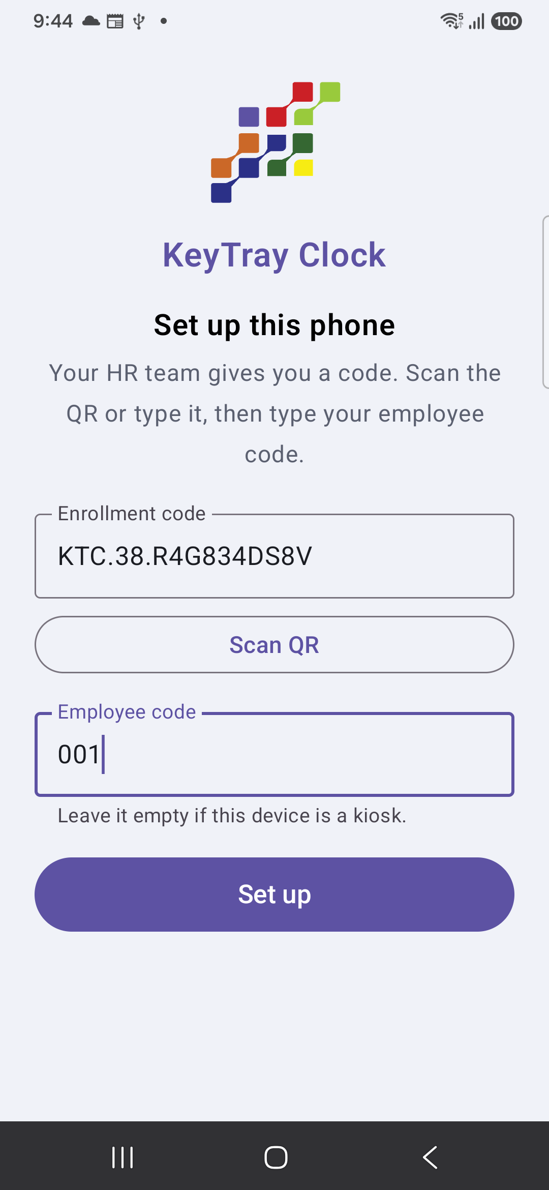 Setting up the phone