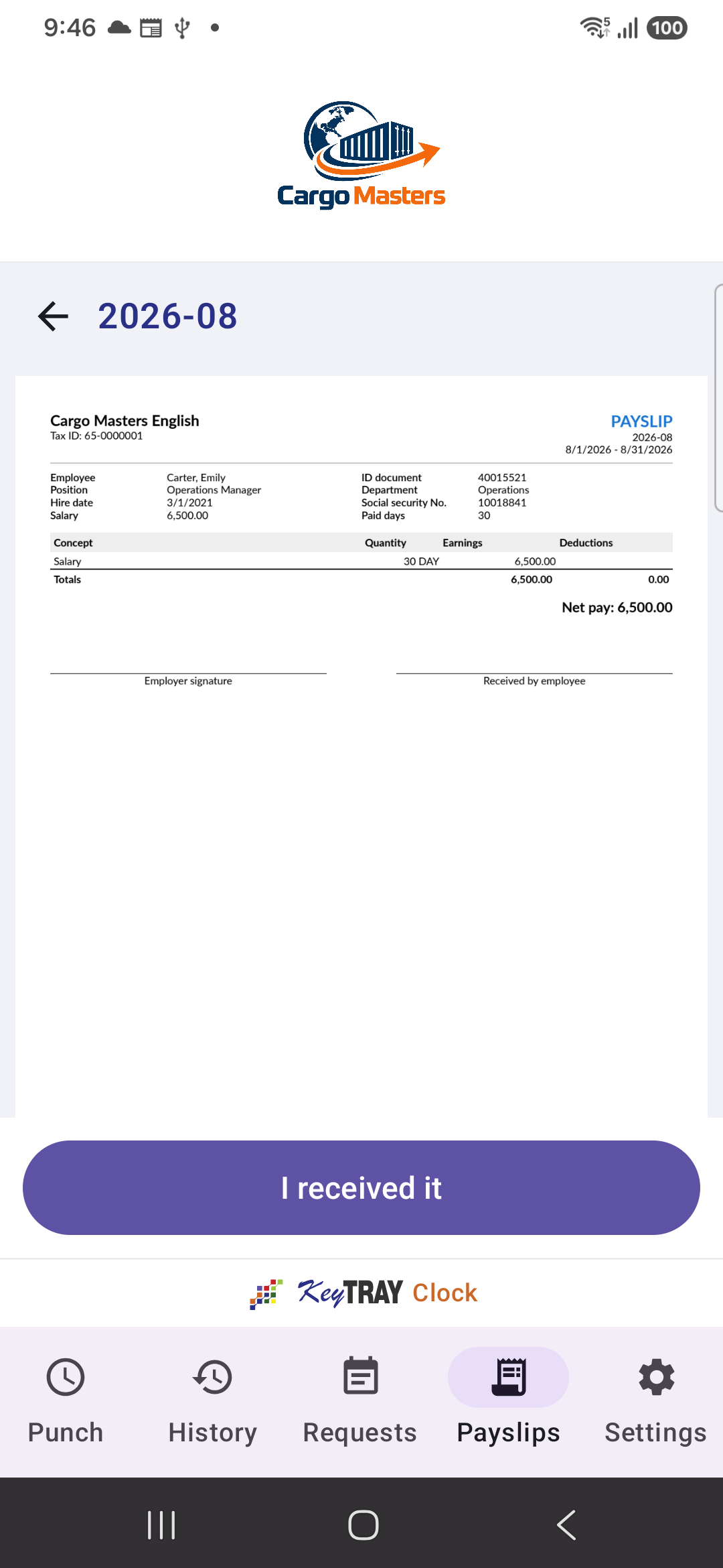 The payslip
