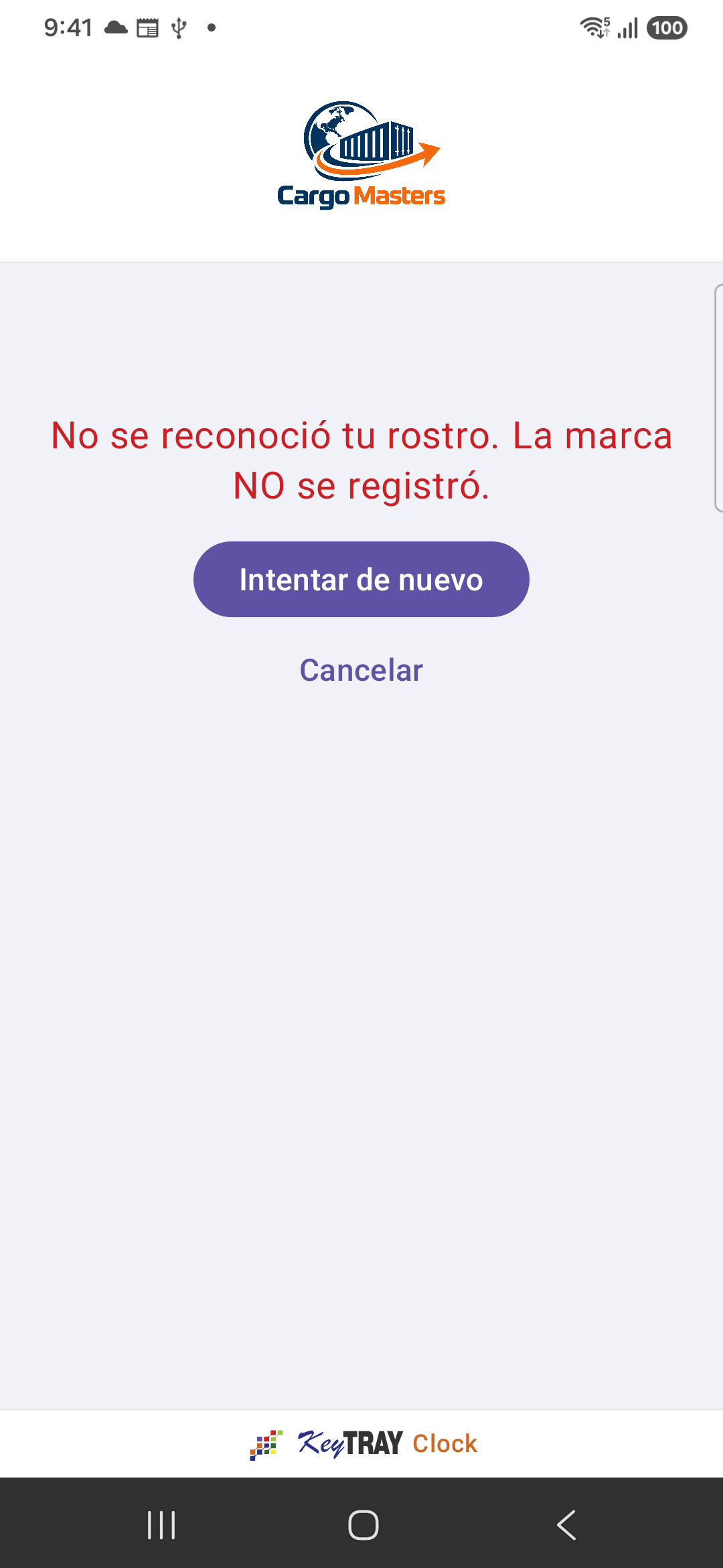 No se reconoció tu rostro