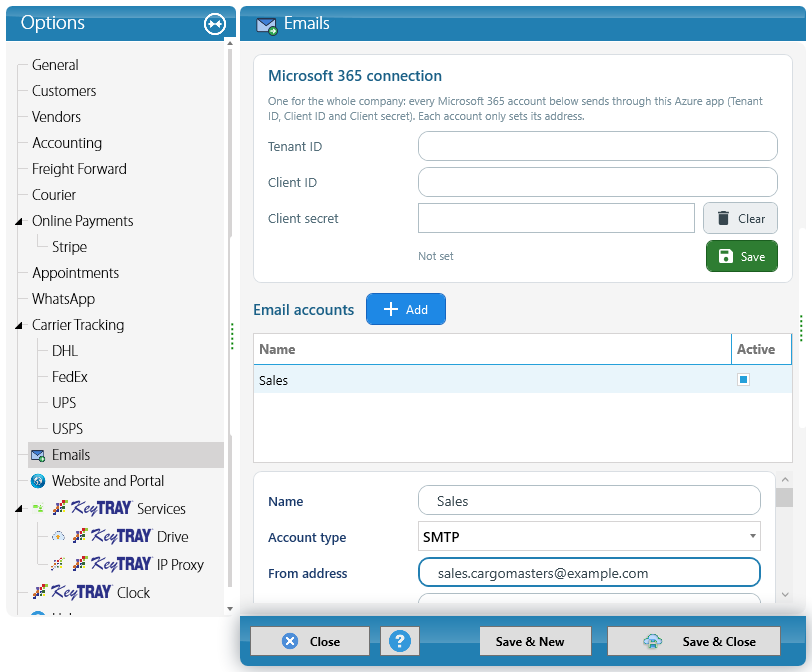 Email accounts